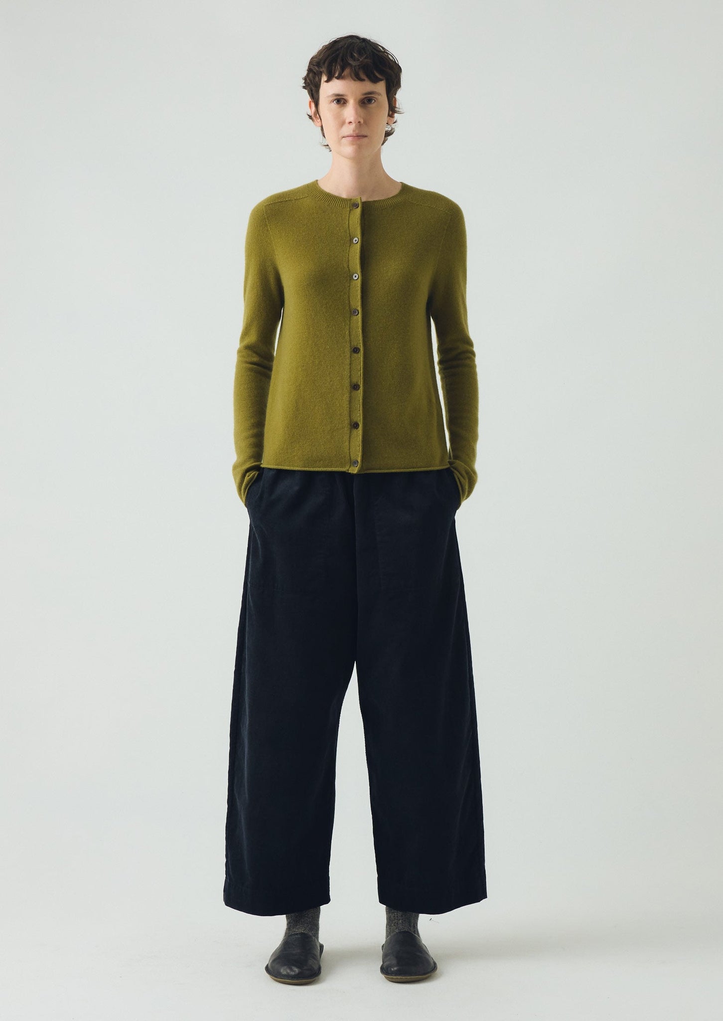 Wool Cashmere Neat Cardigan | Pear