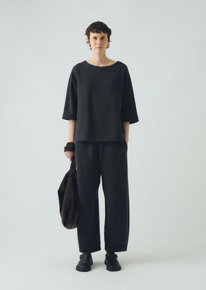 Square Cut Loopback Jersey Tee | Black Pepper
