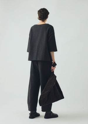 Square Cut Loopback Jersey Tee | Black Pepper