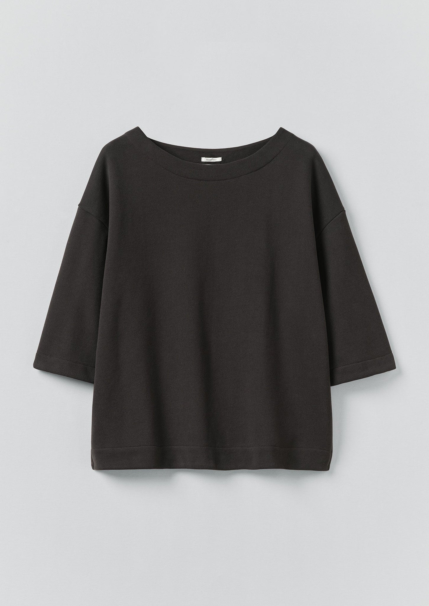 Square Cut Loopback Jersey Tee | Black Pepper