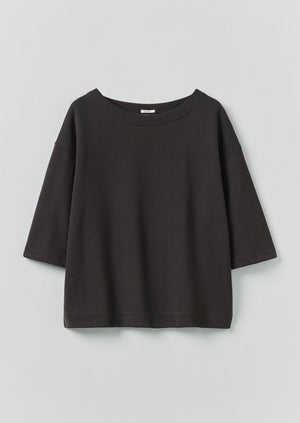 Square Cut Loopback Jersey Tee | Black Pepper