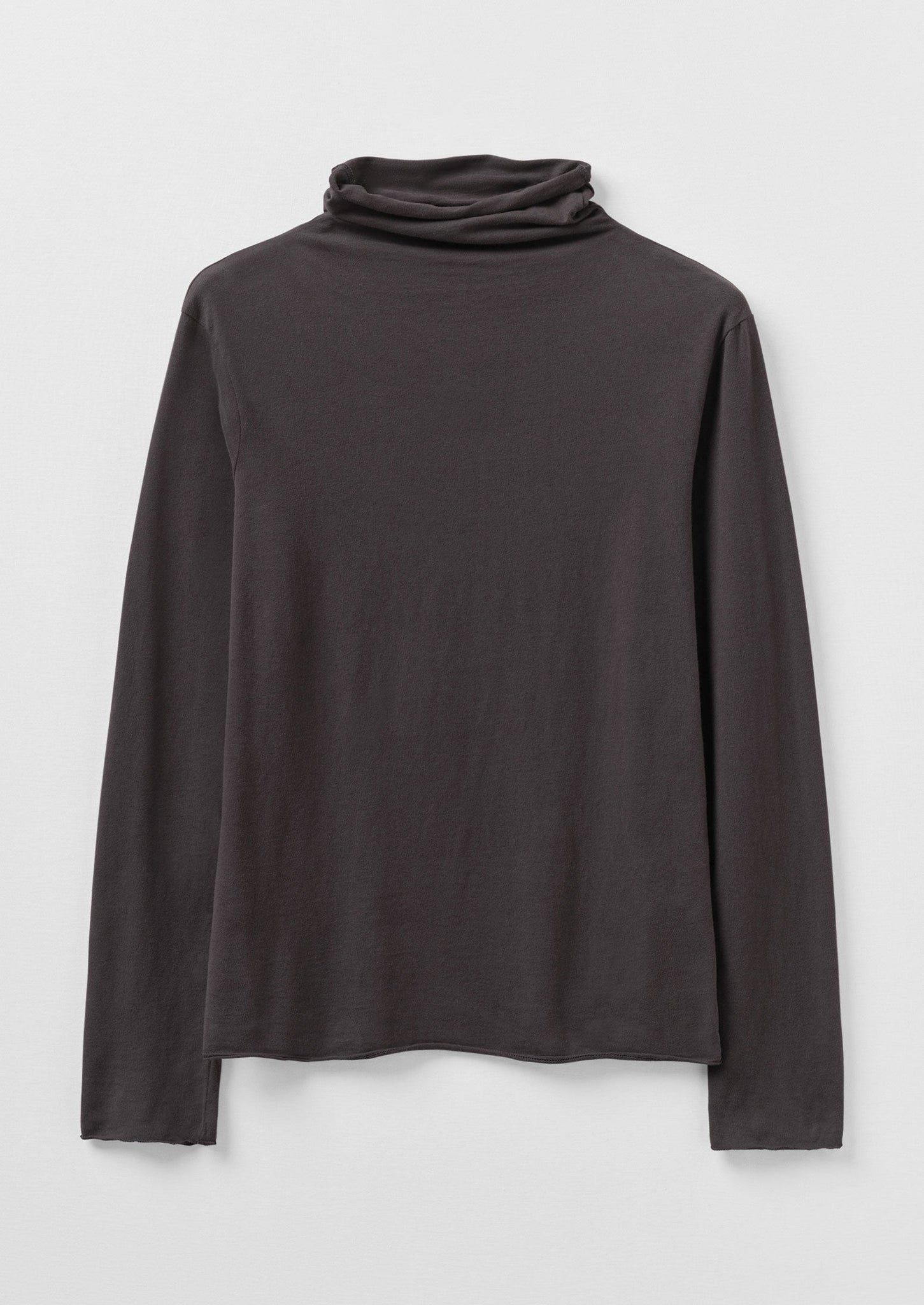 High Neck Soft Cotton Tee | Charcoal