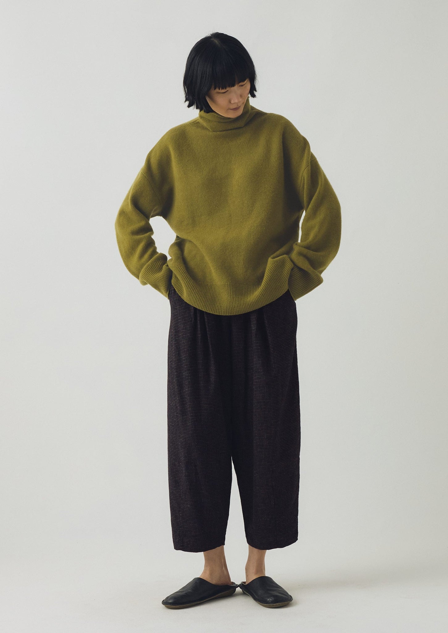 Roll Neck Wool Cashmere Sweater | Pear