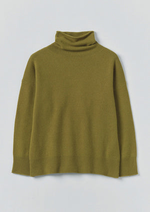 Roll Neck Wool Cashmere Sweater | Pear