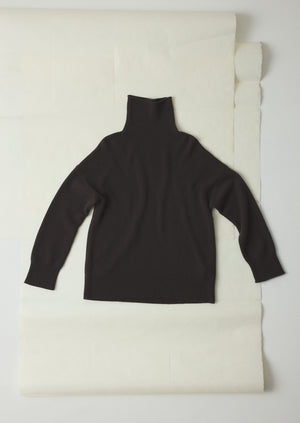 Roll Neck Wool Cashmere Sweater | Brown Umber