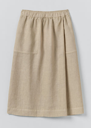 Garment Dyed Linen Wrap Skirt | Sand