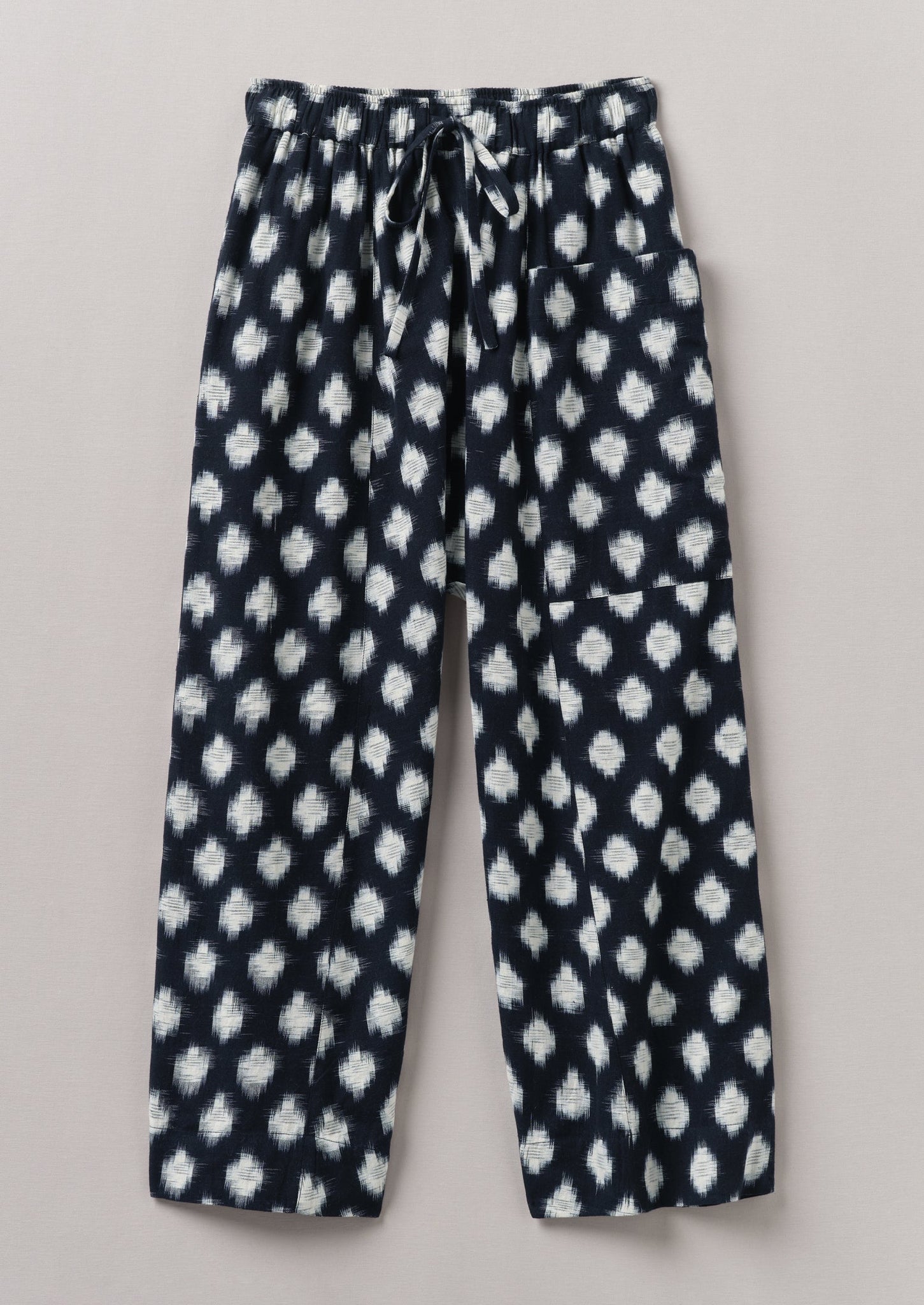 Crosshatch Ikat Pull On Trousers | Indigo Blue