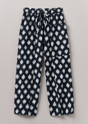 Crosshatch Ikat Pull On Trousers | Indigo Blue