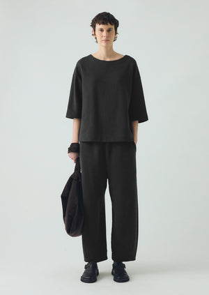 Jersey Barrel Leg Trousers | Black Pepper
