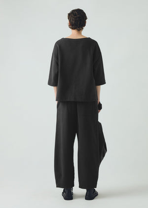 Jersey Barrel Leg Trousers | Black Pepper