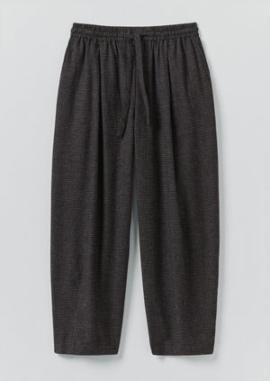 Minako Check Cotton Cashmere Trousers | Black/Ecru