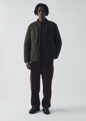 Padded Stand Collar Jacket | Iron Green