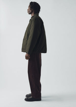 Padded Stand Collar Jacket | Iron Green
