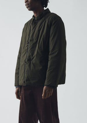 Padded Stand Collar Jacket | Iron Green