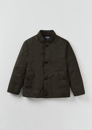 Padded Stand Collar Jacket | Iron Green
