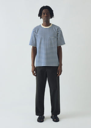 Bold Stripe Relaxed Tee | Delft/Ecru