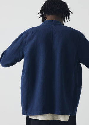 Arlo Garment Dyed Herringbone Jacket | Dark Indigo