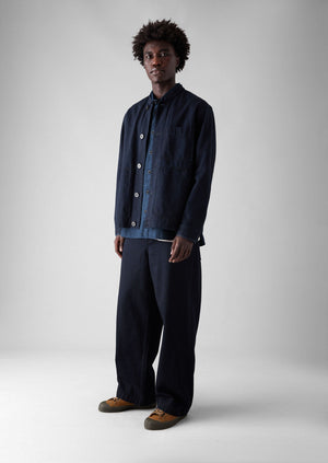 Stand Collar Japanese Denim Jacket | Indigo
