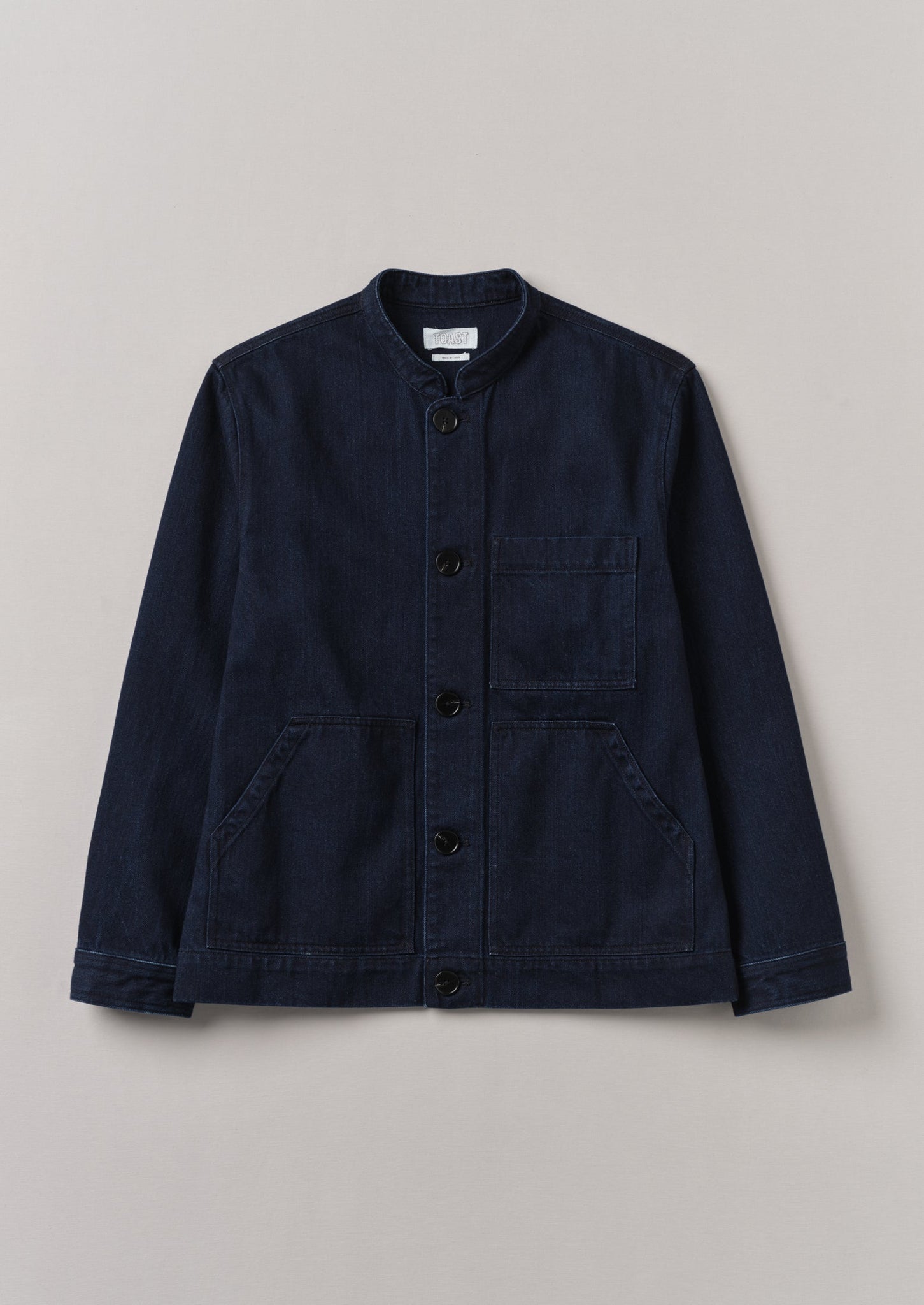 Stand Collar Japanese Denim Jacket | Indigo