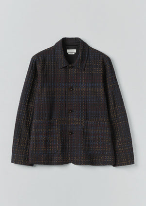Kantha Stitch Tweed Jacket | Slate