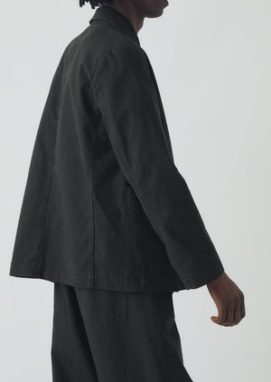 Cotton Canvas Breasted Jacket | Slate