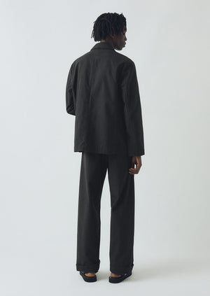 Cotton Canvas Breasted Jacket | Slate