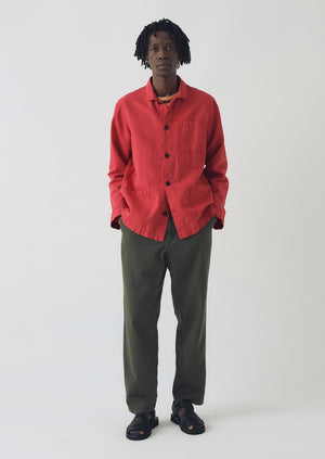 Arlo Garment Dyed Herringbone Jacket | Cardinal Red
