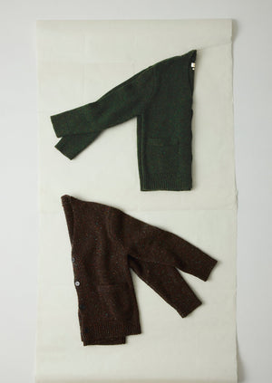 Donegal Wool V-Neck Cardigan | Forest