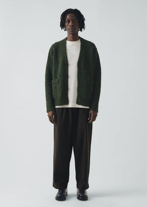 Donegal Wool V-Neck Cardigan | Forest