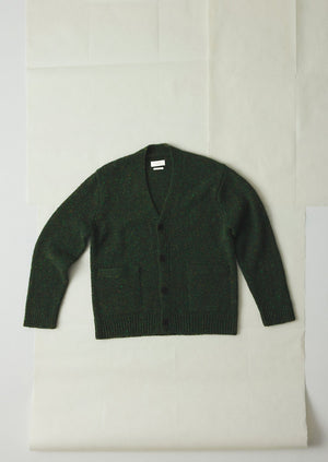 Donegal Wool V-Neck Cardigan | Forest