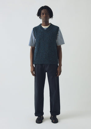 Donegal Wool Knitted Tank | Midnight