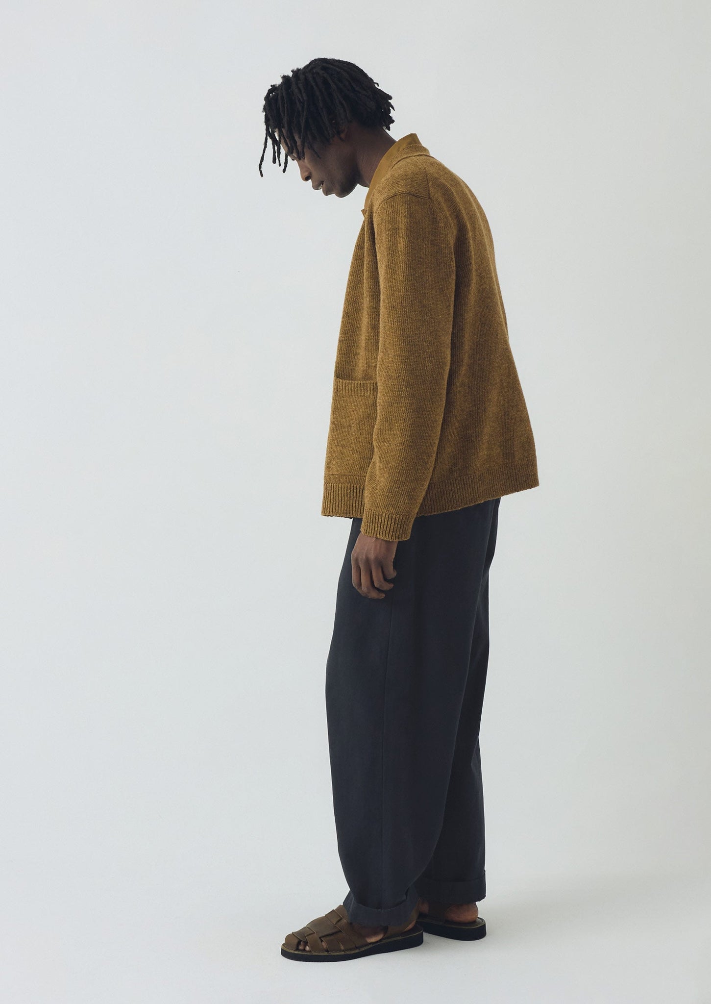 Melange Wool Cardigan | Dijon