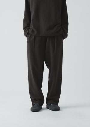 Loopback Jersey Pleated Trousers | Black Pepper