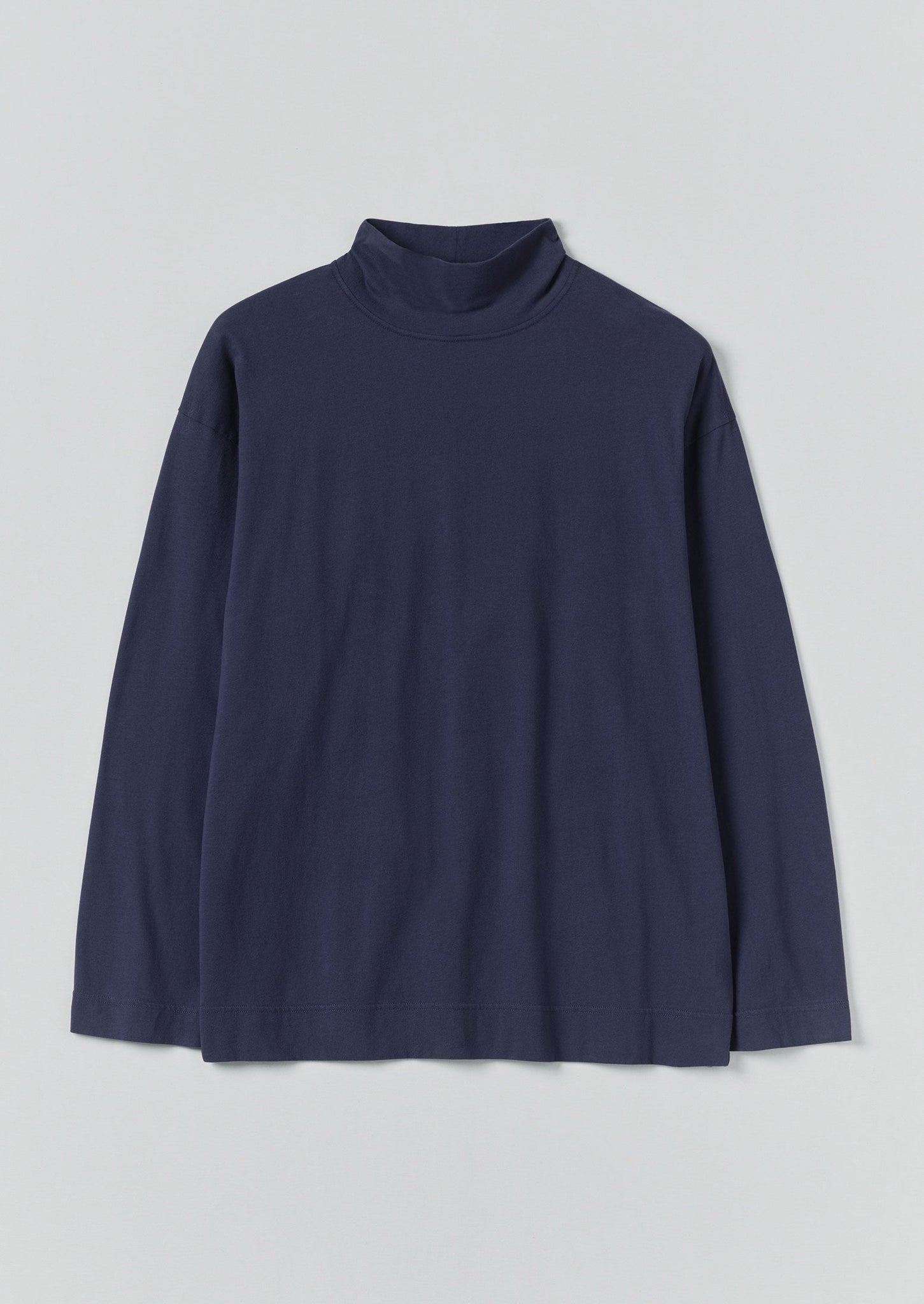 Brushed Cotton High Neck Lounge Top | Ink Blue