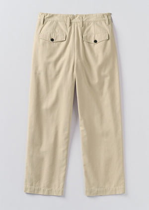 Bill Cotton Canvas Wide Leg Trousers | Stone