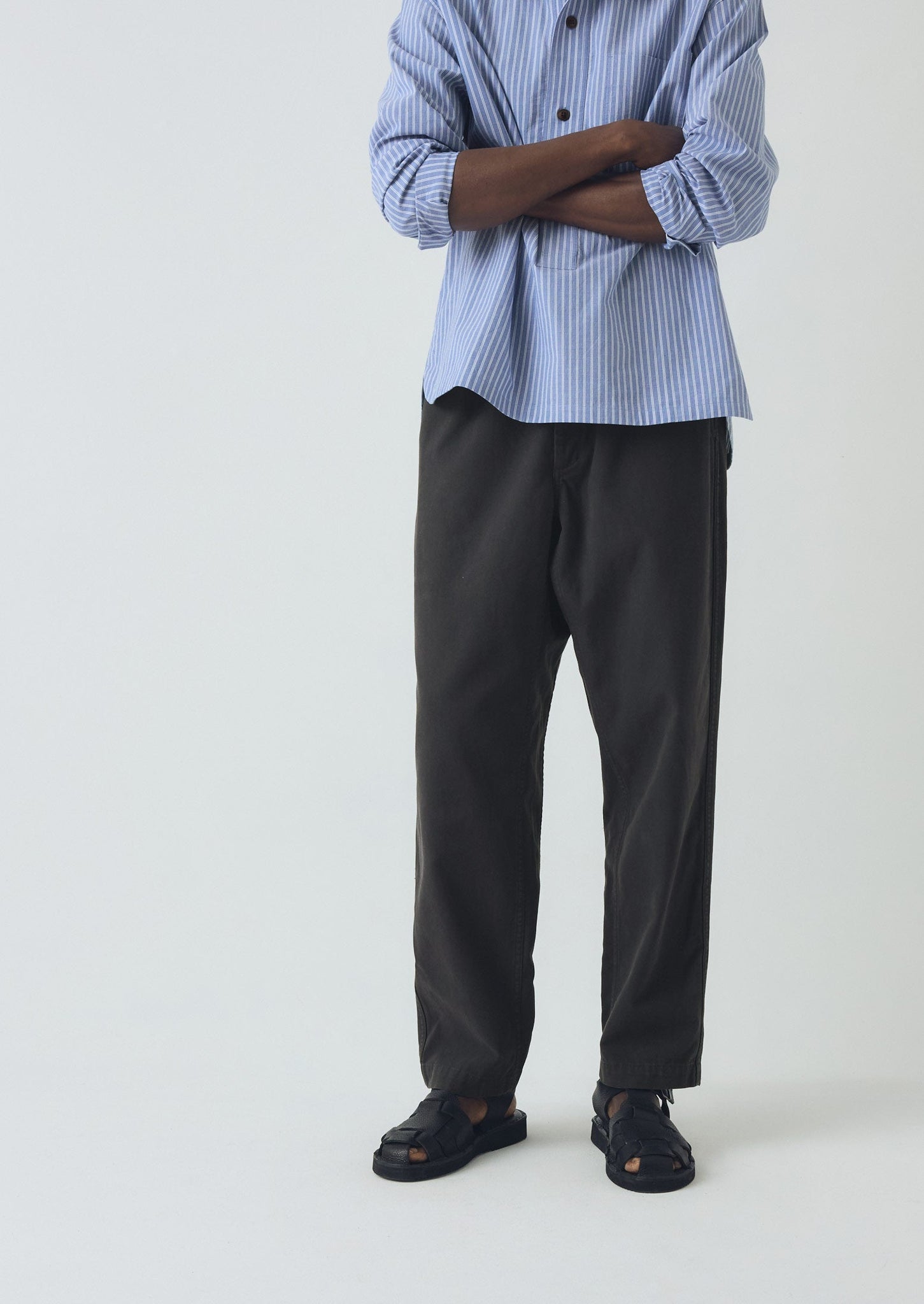 Cotton Canvas Elasticated Trousers | Prussian Blue