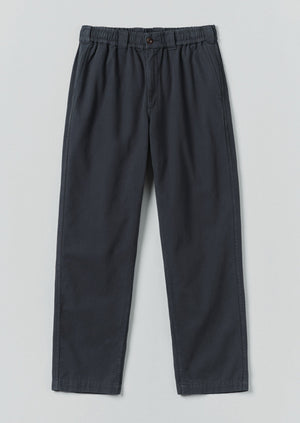 Cotton Canvas Elasticated Trousers | Prussian Blue