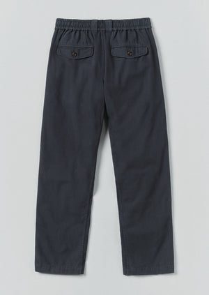 Cotton Canvas Elasticated Trousers | Prussian Blue