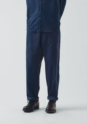 Organic Cord Drawstring Trousers | Denim Blue