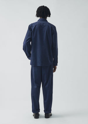 Organic Cord Drawstring Trousers | Denim Blue