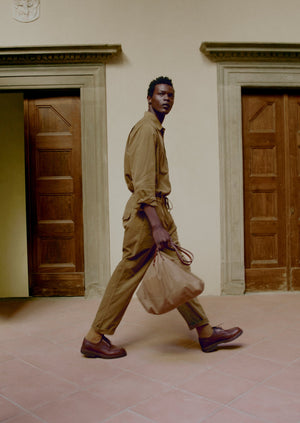 Organic Cord Drawstring Trousers | Linden