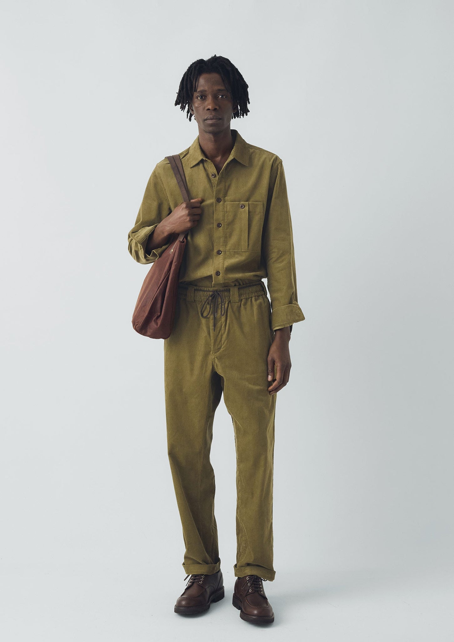 Organic Cord Drawstring Trousers | Linden