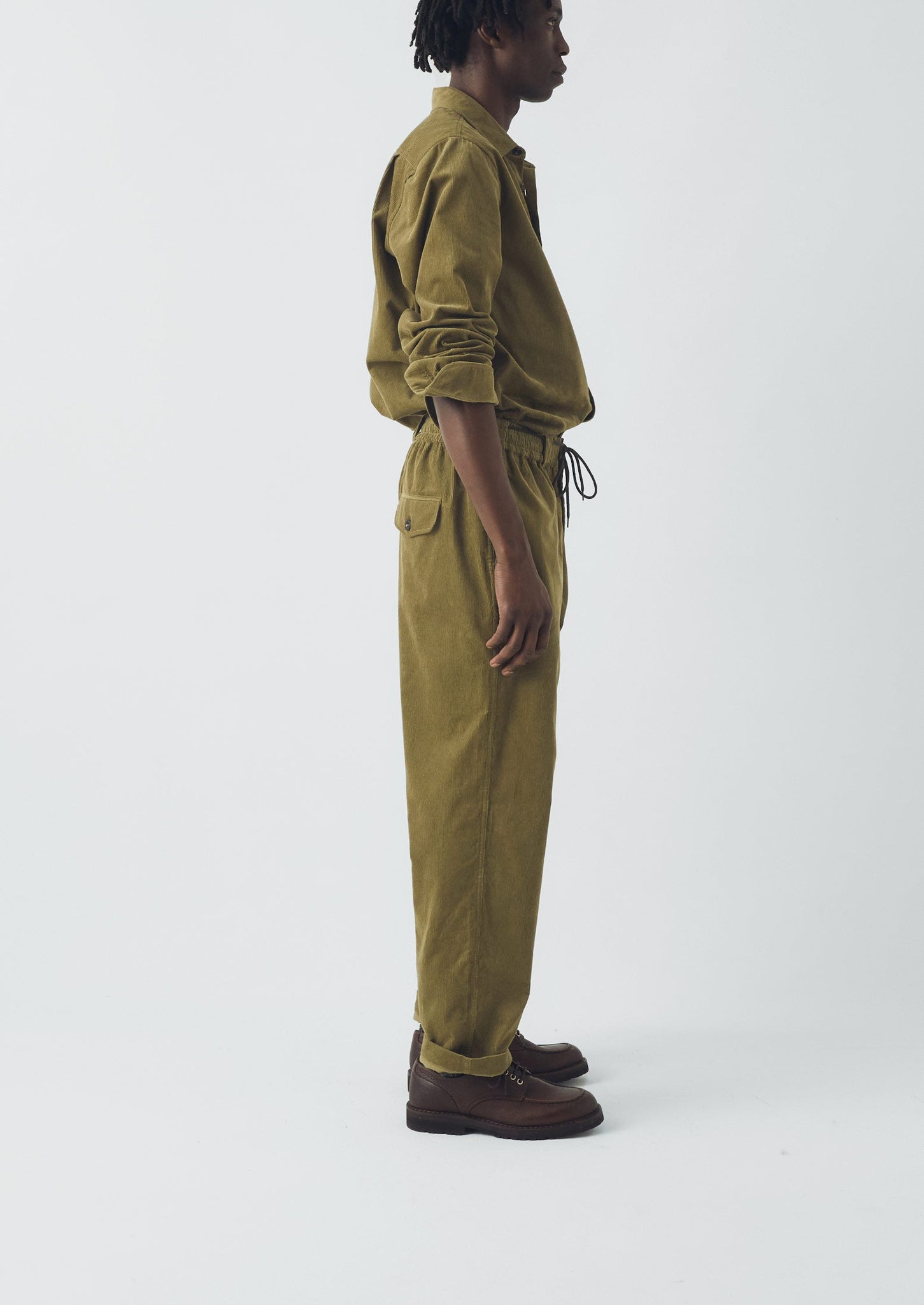 Organic Cord Drawstring Trousers | Linden