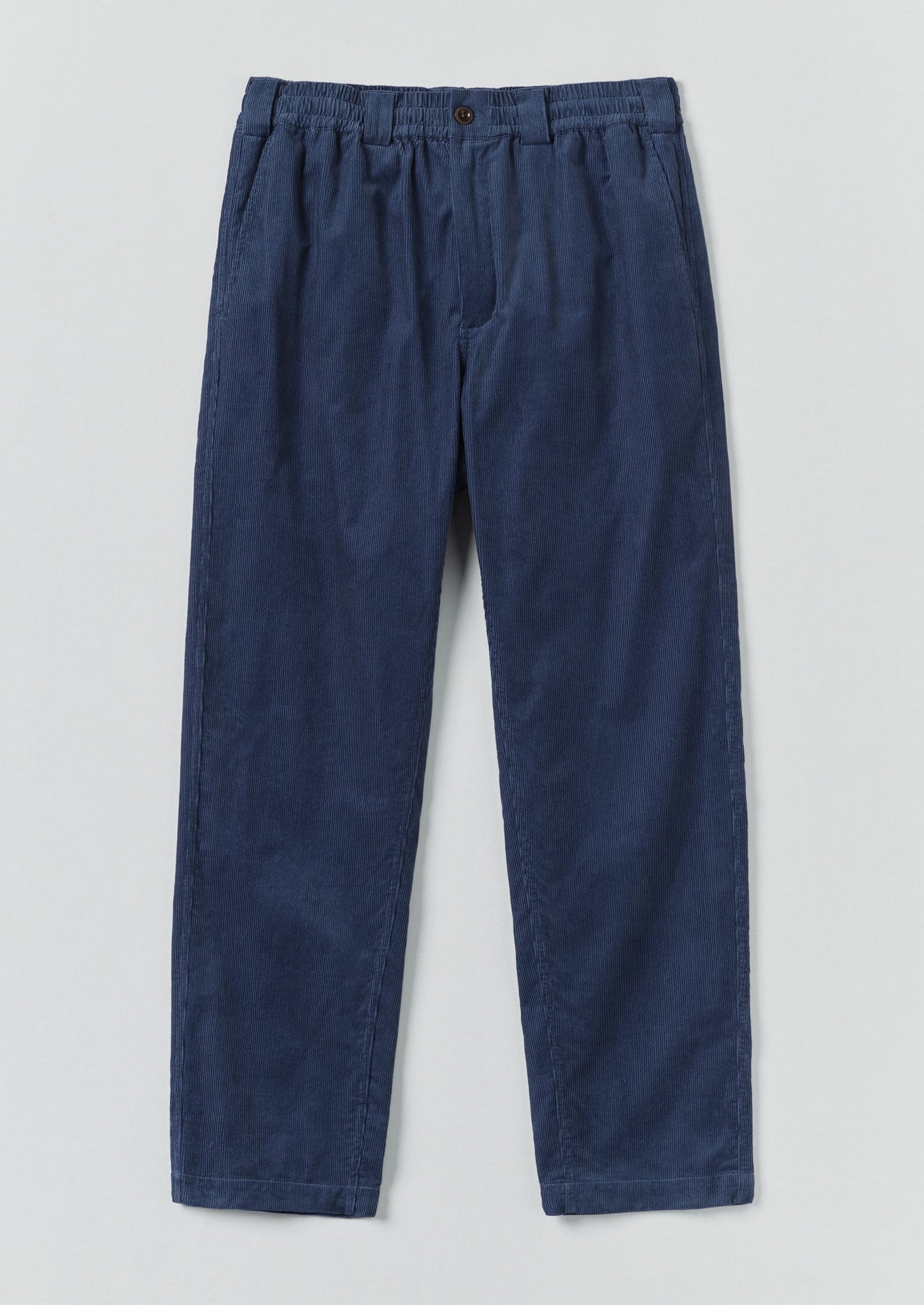 Organic Cord Drawstring Trousers | Denim Blue