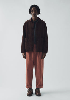 Otto Cotton Herringbone Pleat Trousers | Cacao