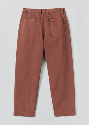 Otto Cotton Herringbone Pleat Trousers | Cacao