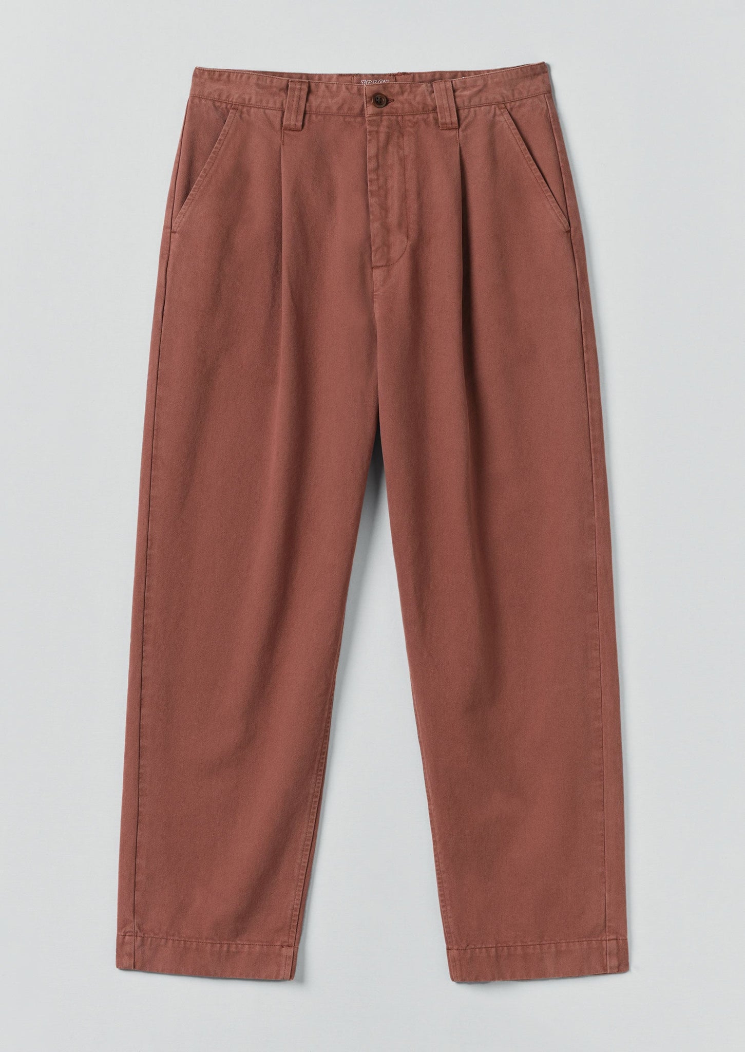 Otto Cotton Herringbone Pleat Trousers | Cacao