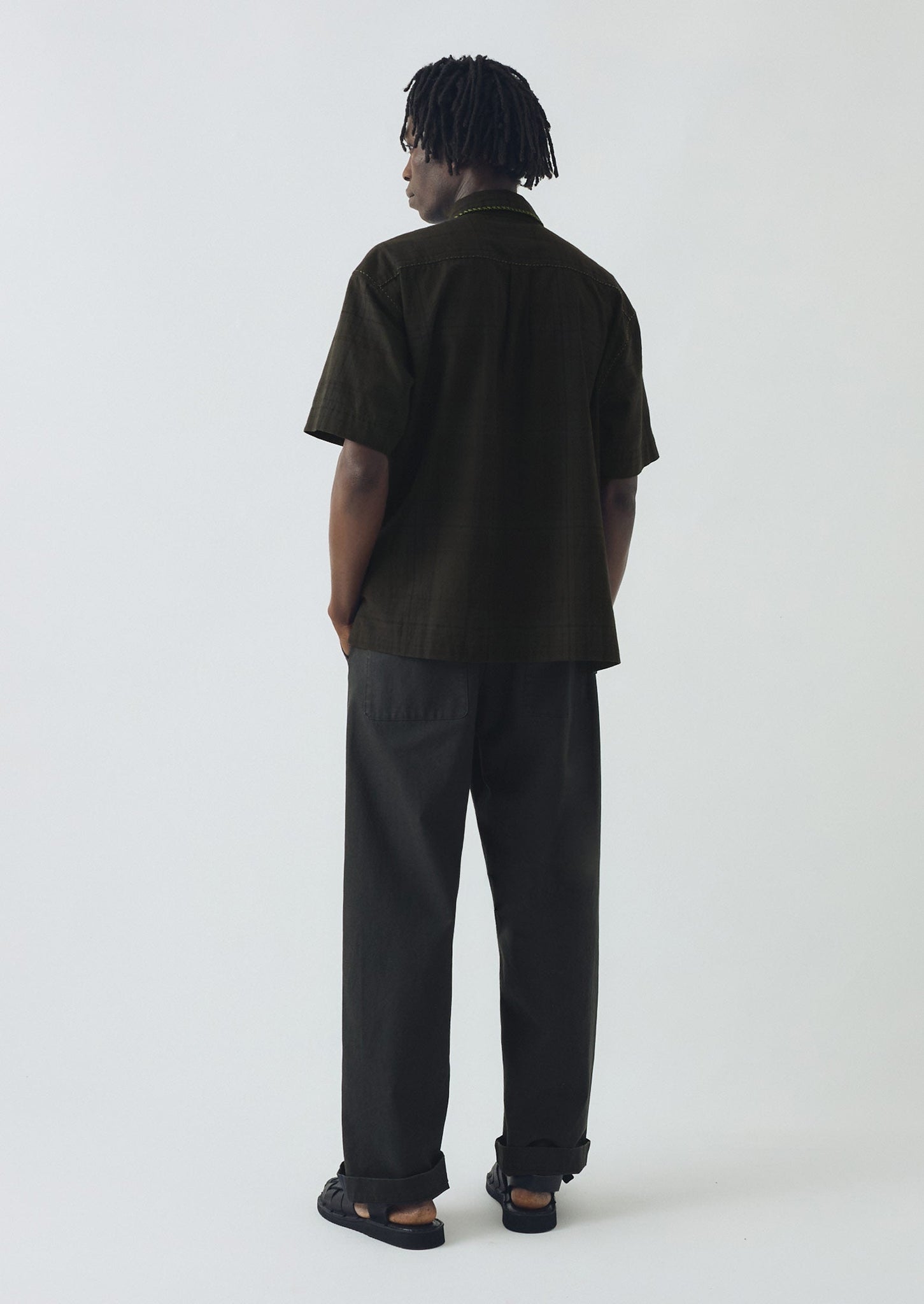 Overdyed Hand Embroidered Shirt | Graphite Multi
