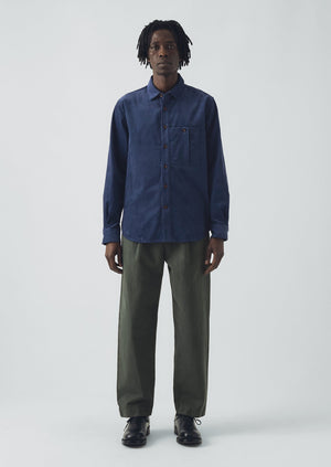 Organic Cord Workwear Shirt | Denim Blue