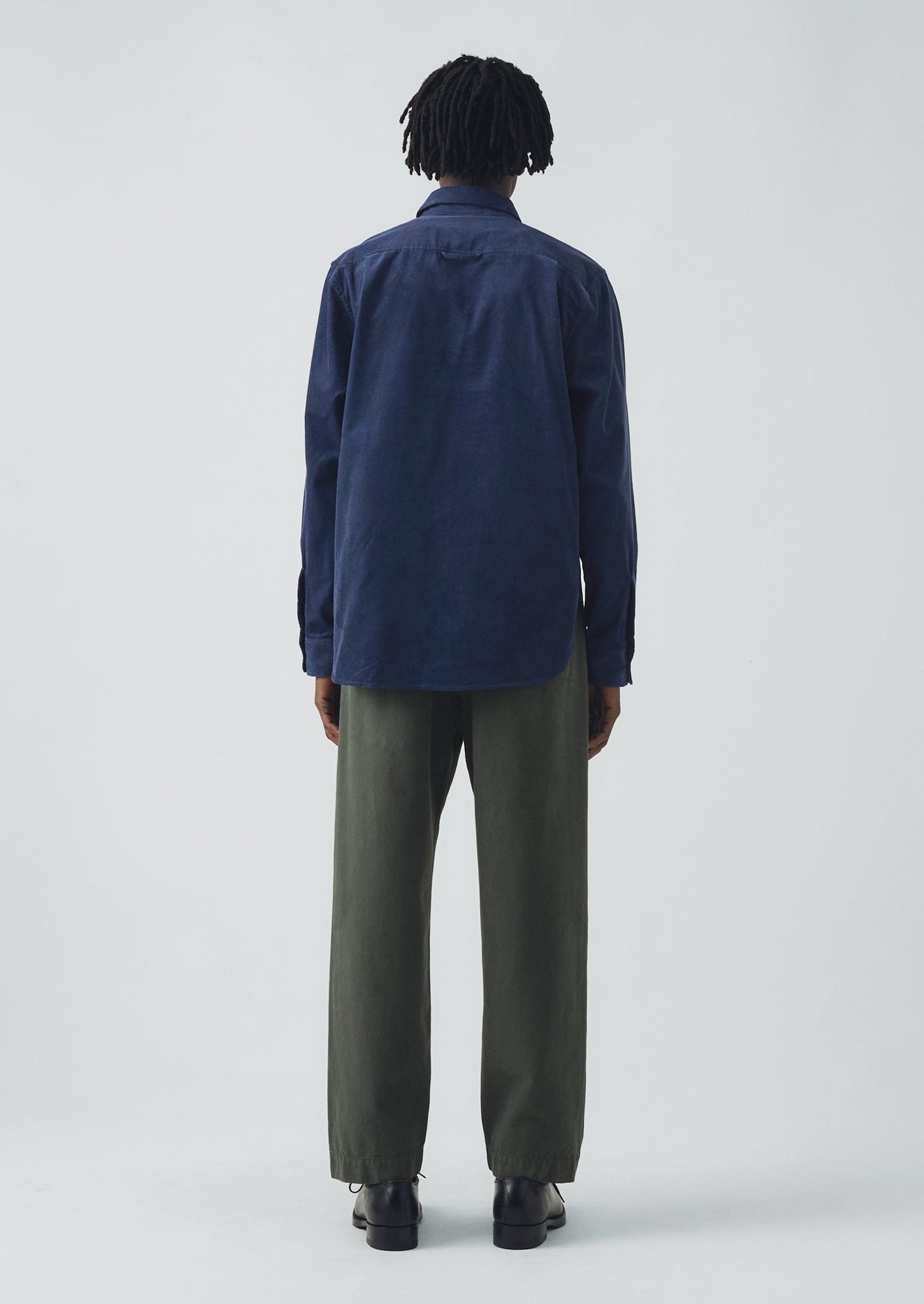 Organic Cord Workwear Shirt | Denim Blue